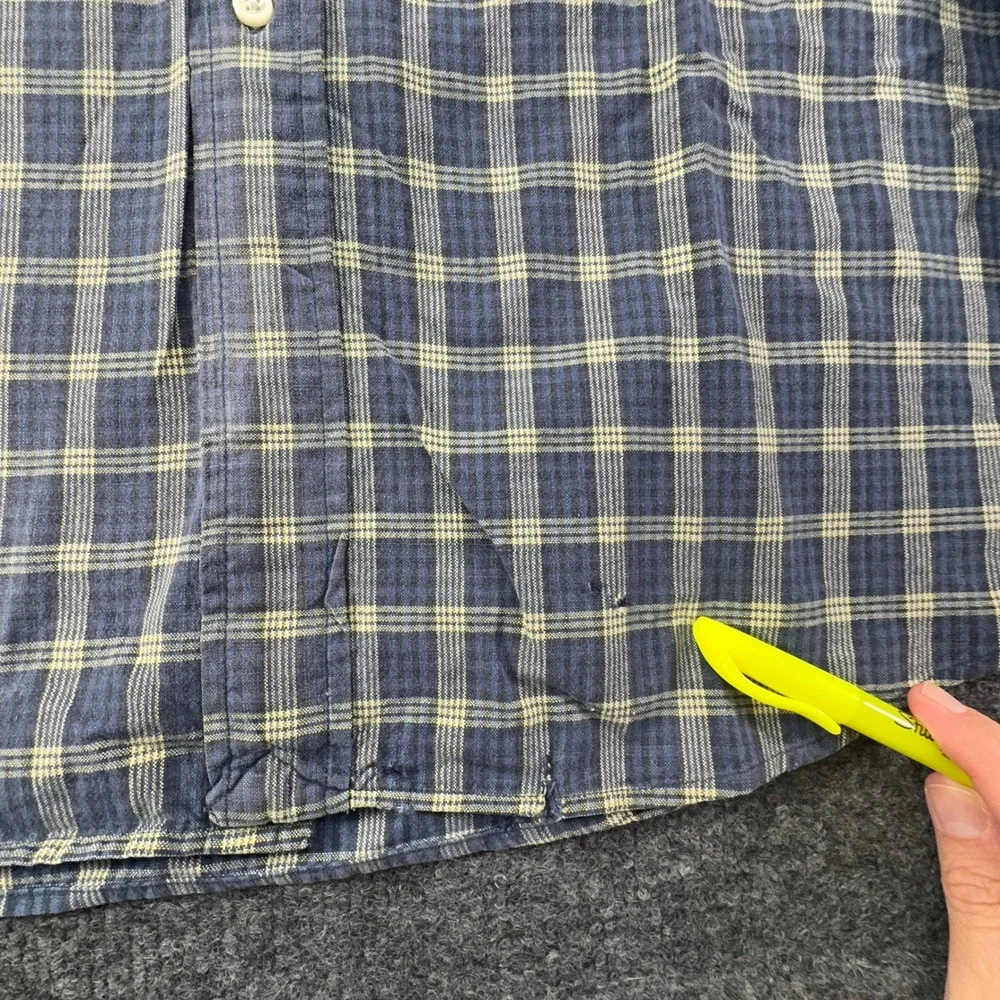 Polo Ralph Lauren Mens Blue Yellow Plaid Blake Shirt Long Sleeve Pony Logo XL